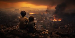 children-watch-as-world-burns-from-fires-burning-away-sad-child-standing-front-collapse-buildings-area (1)