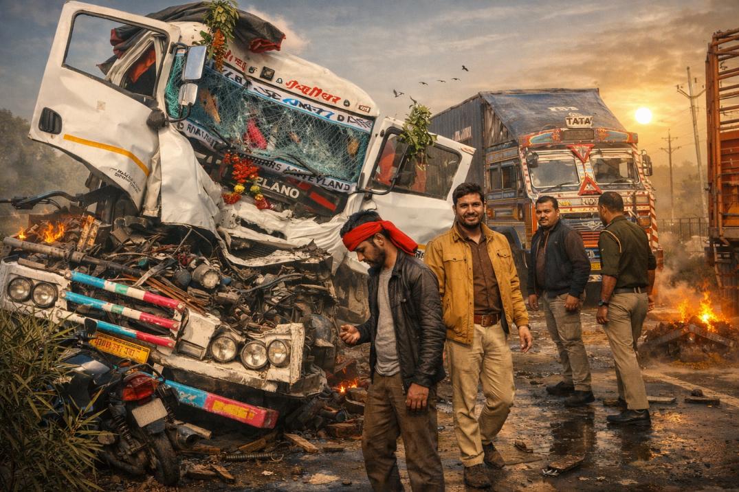 आगरा-ग्वालियर हाईवे पर बड़ा हादसा टला, डंपर चालक को सुरक्षित निकाला गया